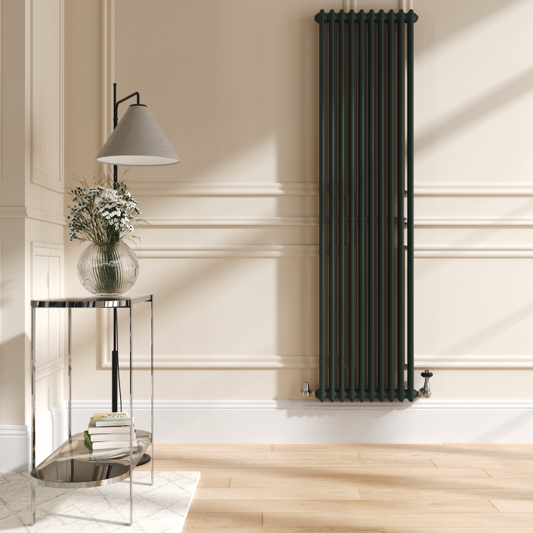 Reggio Evergreen Vertical Double Column Traditional Radiator 1800x470mm 4399 BTU - Cast Iron Style