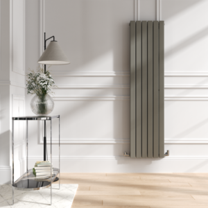 Riace Smoked Stone Vertical Flat Designer Radiator 1600x408mm Double Panel 3687 BTU