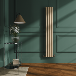 Sorrento Elk brown Vertical Oval Designer Radiator 1600x236mm Single Panel 1521 BTU