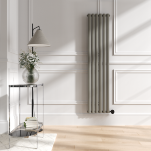 Smoked Stone Vertical Smart Electric Radiator with Wi-Fi Thermostat - 1000W - H1600xW354 - Bathroom Safe