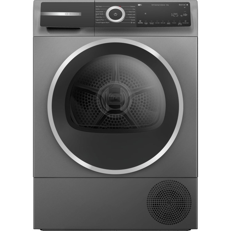 Bosch Series 6 9kg Heat Pump Tumble Dryer - Wi-Fi Connected A+++ Rated - Graphite