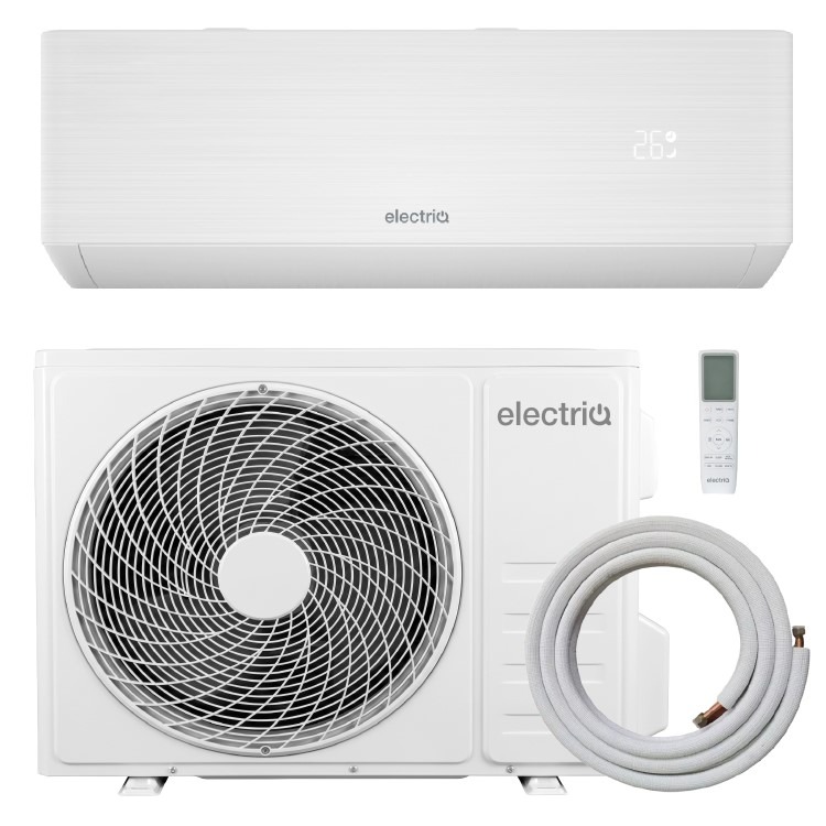 electriQ iQool 9000 BTU Smart A+++ Wall Mounted Split Air Conditioner with Heat Pump - 5m Pipe Kit Included