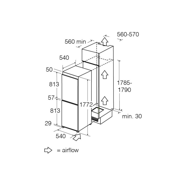 CDA 246 Litre 50/50 Integrated Fridge Freezer - Image 2