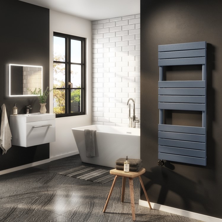 Anthracite Flat Panel Smart Electric Towel Radiator with Wi-Fi Thermostat - 1000W - H1200xW500mm - Bathroom Safe - Image 4