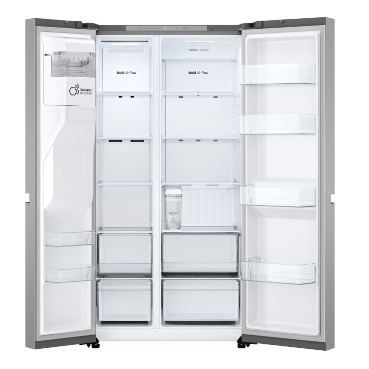 LG NatureFRESH 641 Litre Side-By-Side American Fridge Freezer - Prime Silver - Image 2
