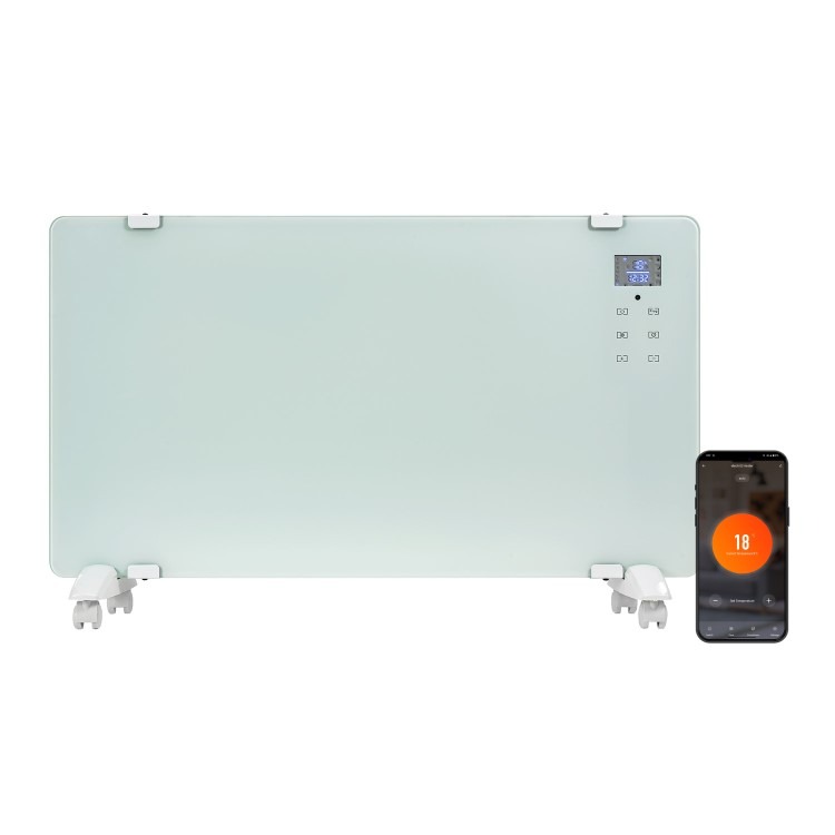 electriQ 2000W Smart Designer Glass Panel Heater - Wall Mountable & Bathroom Safe - Image 2