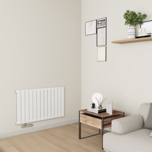 Eco Eleganza White Horizontal Flat Aluminium Middle Connection Radiator 600x975mm Single Panel 2992 BTU