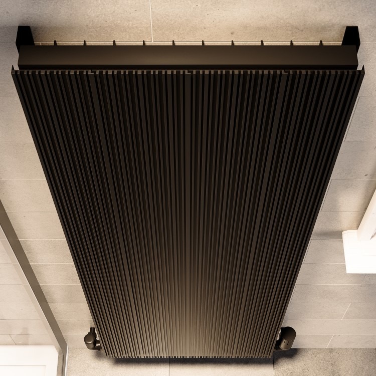 Black Designer Vertical Single Panel Radiator 1200 x 440mm - Laguna - Image 5
