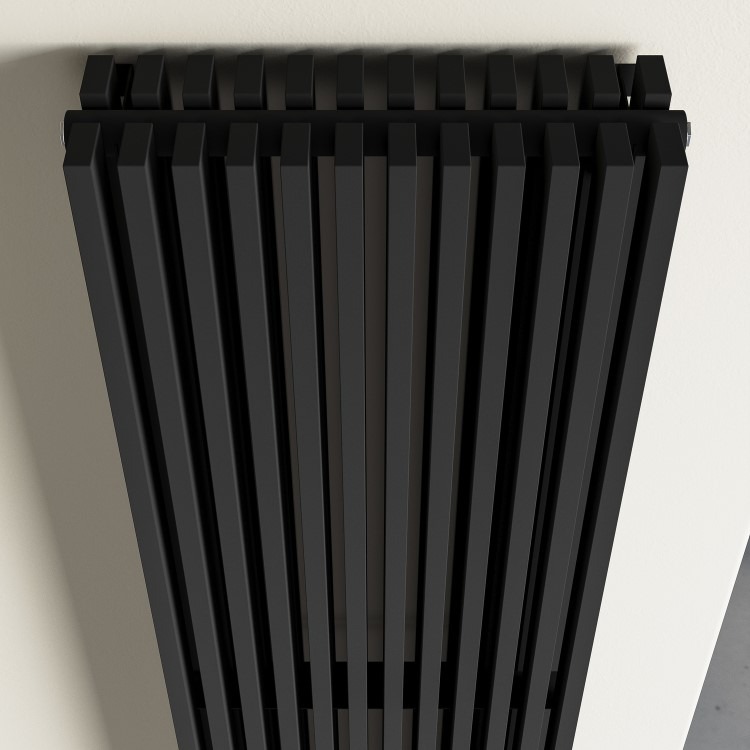Black Vertical Double Panel Radiator 1600 x 450mm – Nevada - Image 2