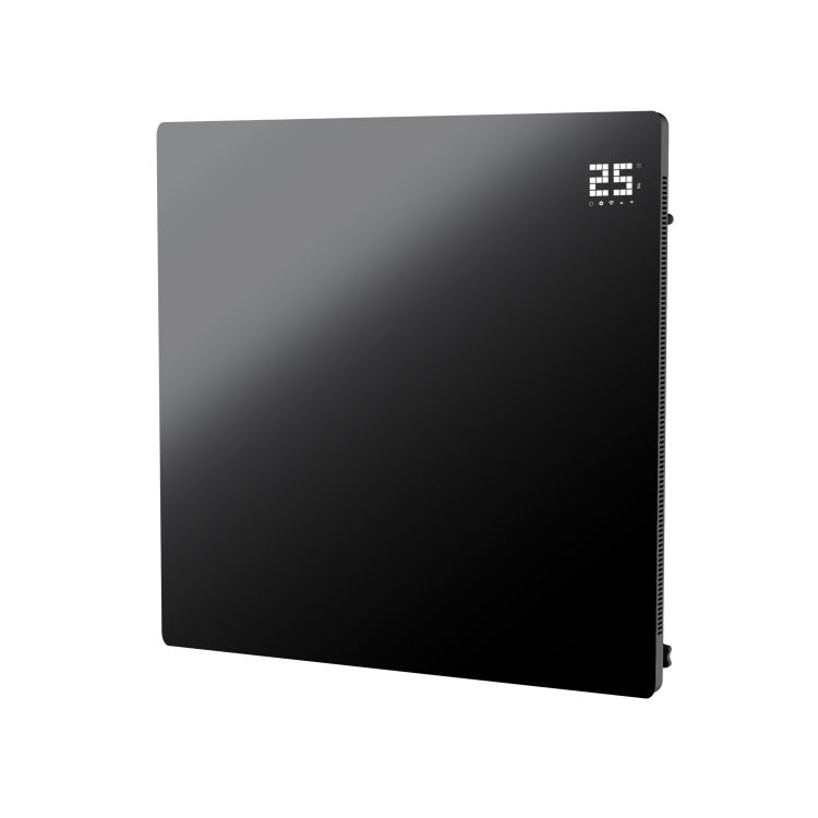 Low Energy 350W Smart Infrared Designer Glass Panel Heater - IP44 Bathroom Safe Wall Mountable or Free Standing 600x600mm - Black - Image 2