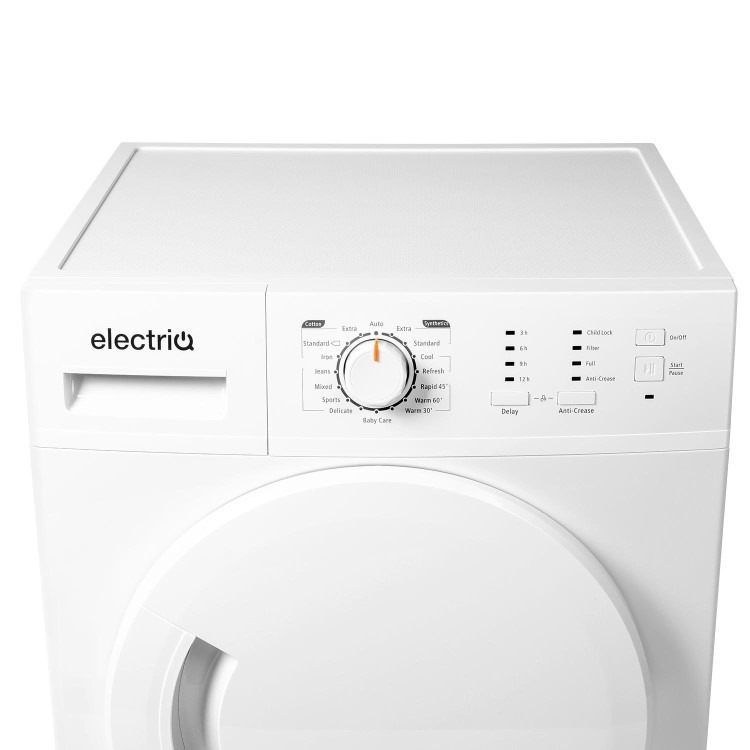 electriQ 8kg Condenser Tumble Dryer - Sensor Dry - White - Image 2