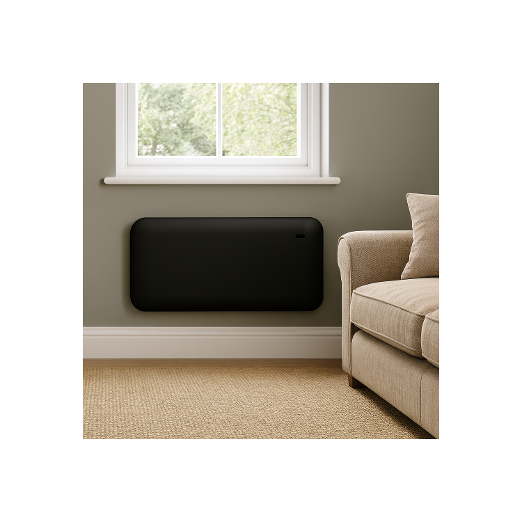 electriQ 2000W Smart Electric Designer Metal Panel Heater - Wall Mountable & Bathroom Safe - Black - Image 2