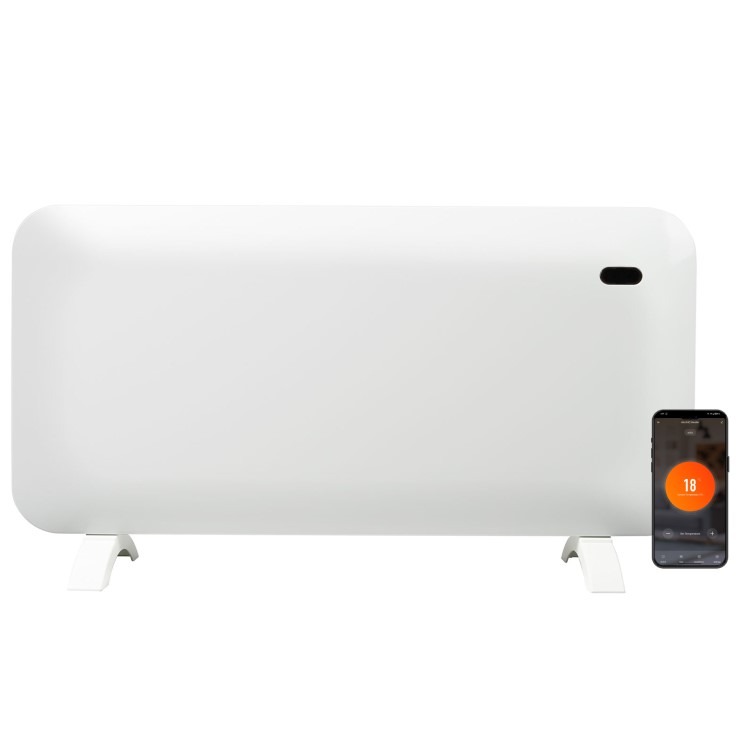 electriQ 2000W Smart Electric Designer Panel Heater - Wall Mountable & Bathroom Safe - White - Image 2