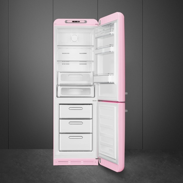 Smeg 331 Litre Fifties Style Right Hand Hinge 70/30 Fridge Freezer - Pink - Image 9