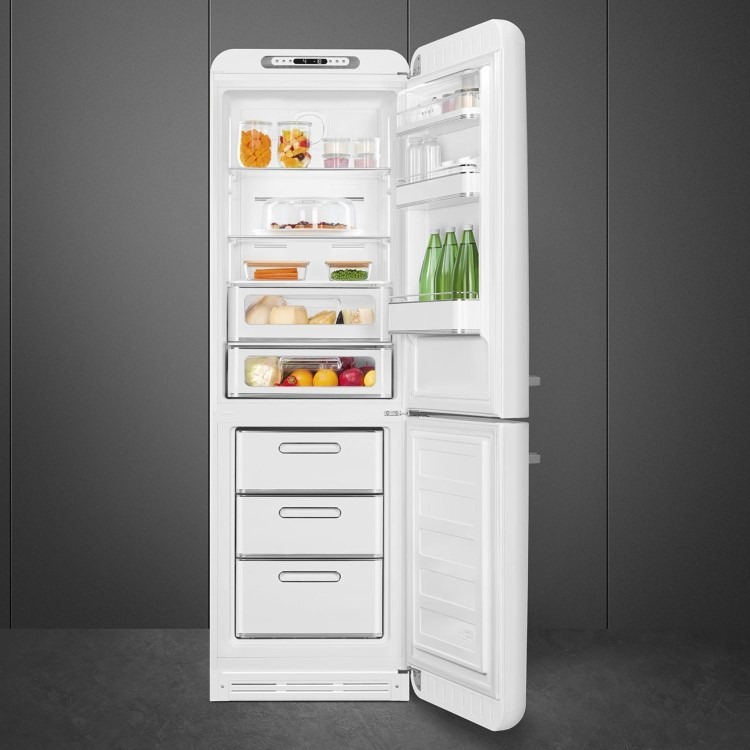 Smeg 331 Litre Fifties Style Right Hand Hinge 70/30 Fridge Freezer - White - Image 2