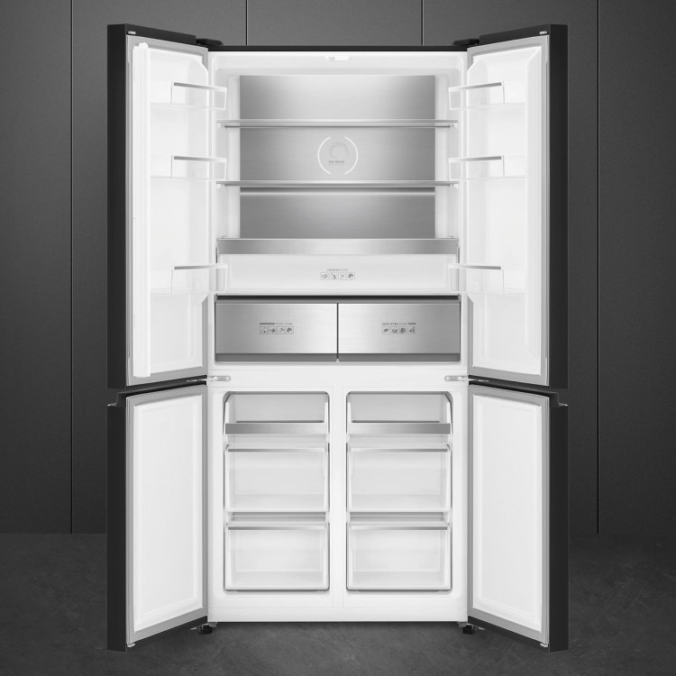 Smeg 522 Litre Four Door Freestanding American Fridge Freezer - Dark Inox - Image 2