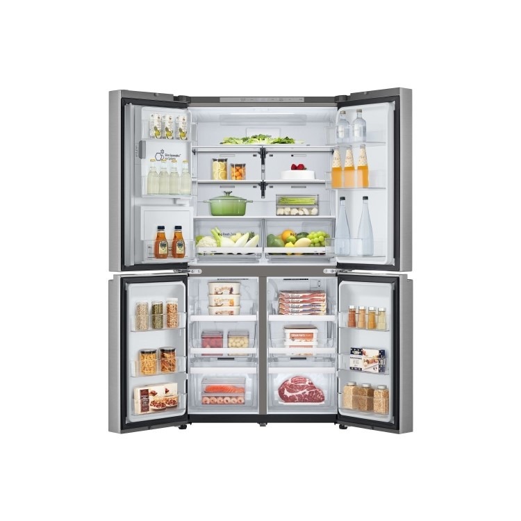 LG NatureFRESH 637 Litre Four Door American Fridge Freezer - Prime Silver - Image 2