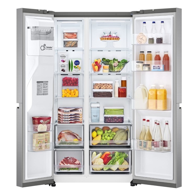 Refurbished LG NatureFRESH 635 Litre Side-by-Side American Fridge Freezer - Shiny Steel - Image 2
