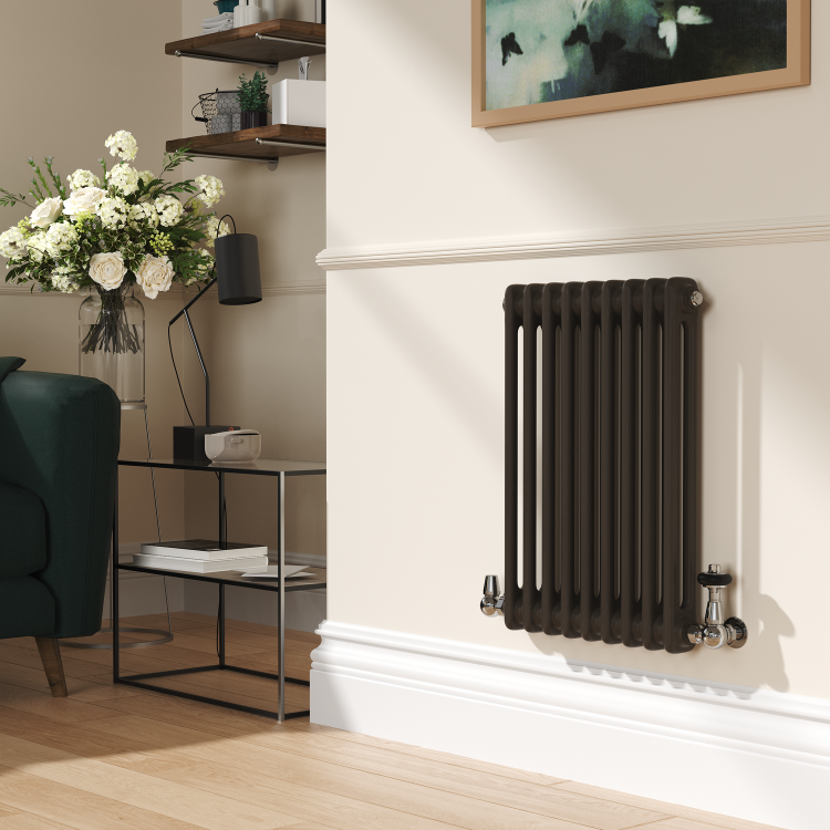 Reggio Russet Horizontal Double Column Traditional Radiator 600x425mm 1416 BTU - Cast Iron Style