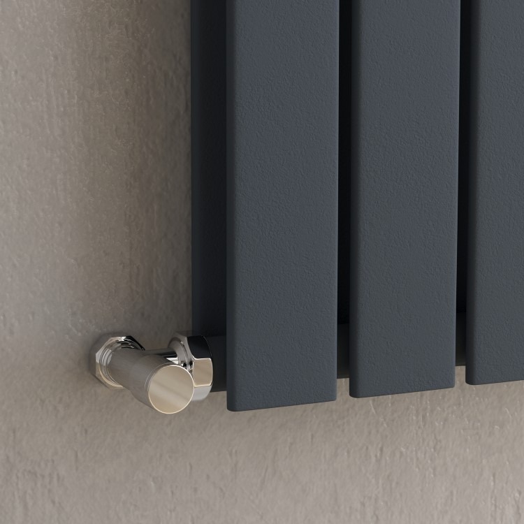 Riace Anthracite Horizontal Flat Designer Radiator 600x408mm Double Panel 1542 BTU - Image 2