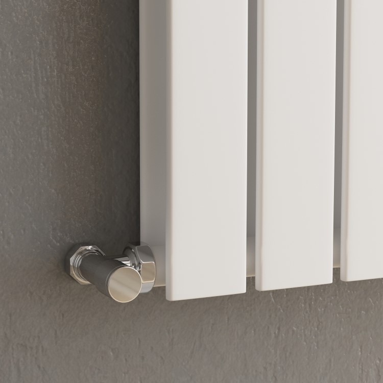 Riace White Horizontal Flat Designer Radiator 600x612mm Double Panel 2313 BTU - Image 2