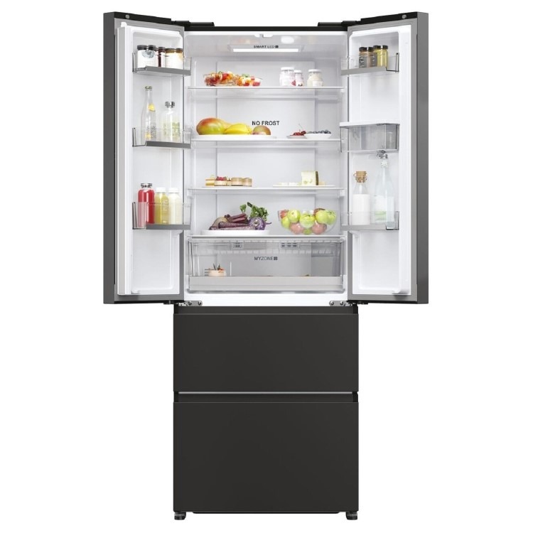 Haier FD 70 Series 5 444 Litre French Style American Fridge Freezer - Black - Image 2