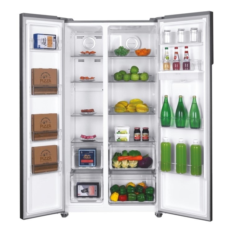 Hoover 532 Litre Side-By-Side American Fridge Freezer - Stainless Steel - Image 2
