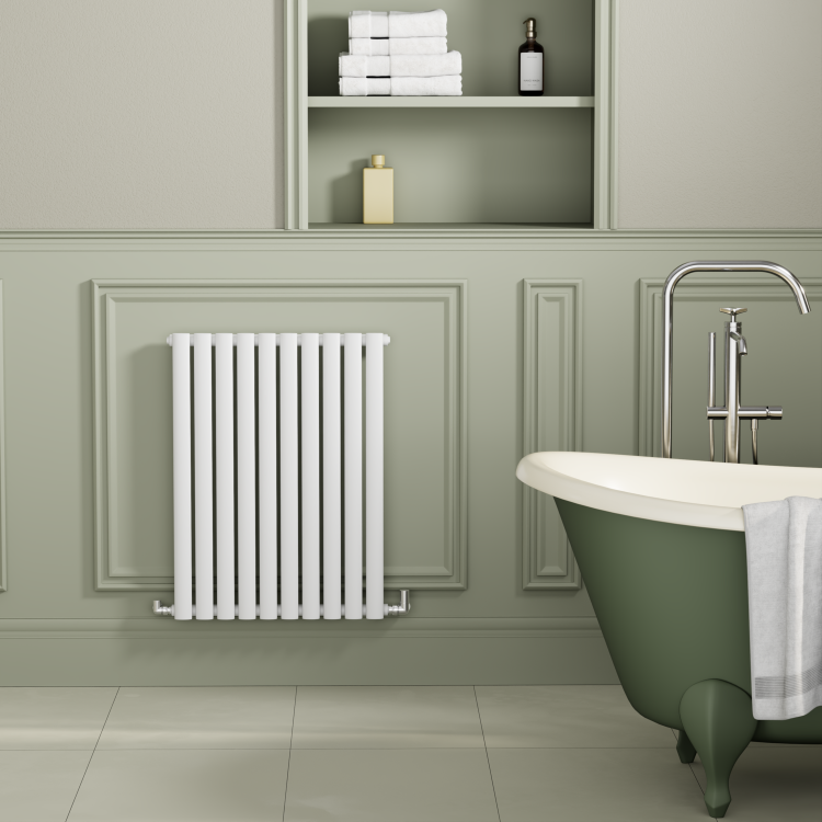 Sorrento White Horizontal Oval Designer Radiator 800x590mm Single Panel 1947 BTU - Image 2