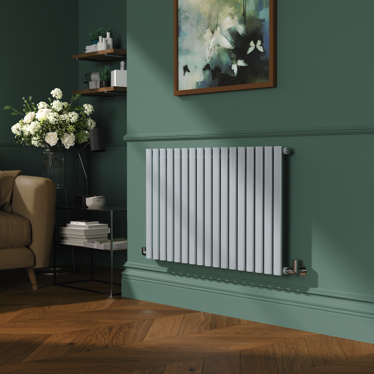 Sorrento Salt & Pepper Horizontal Oval Designer Radiator 600x1003mm Single Panel 2679 BTU