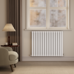 Sorrento White Horizontal Oval Designer Radiator 800x1003mm Single Panel 3311 BTU