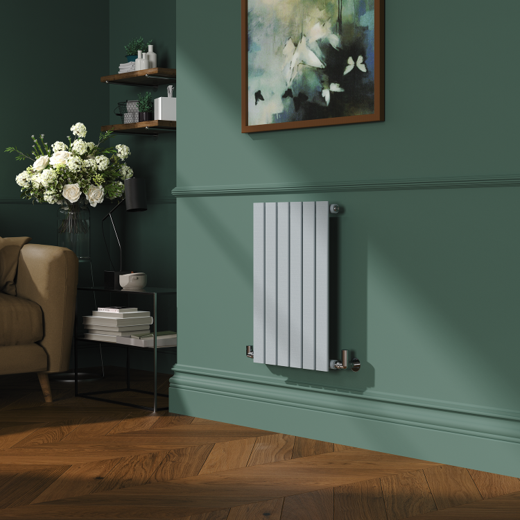 Riace Salt & Pepper Horizontal Flat Designer Radiator 600x408mm Single Panel 953 BTU - Image 2