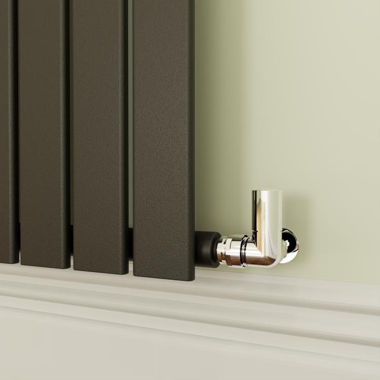 Riace Midnight Black Horizontal Flat Designer Radiator 800x408mm Single Panel 1299 BTU - Image 2