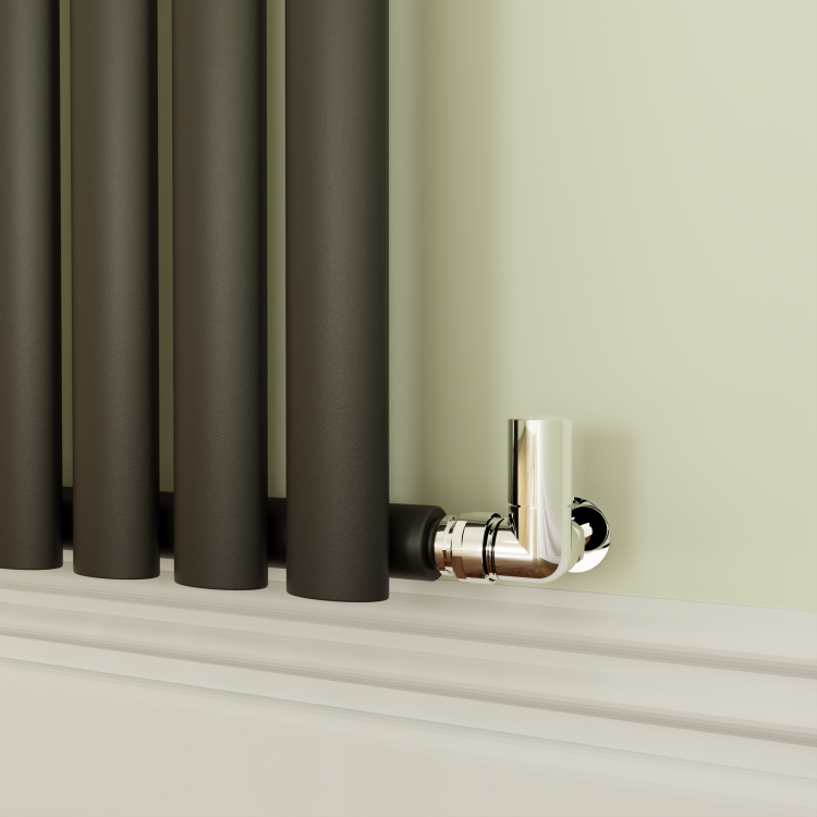 Sorrento Midnight Black Horizontal Oval Designer Radiator 800x413mm Single Panel 1364 BTU - Image 2