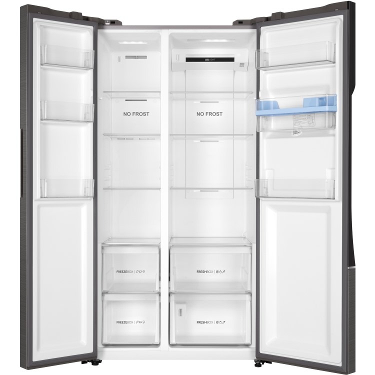 Haier 521 Litre Side-By-Side American Fridge Freezer - Silver - Image 2