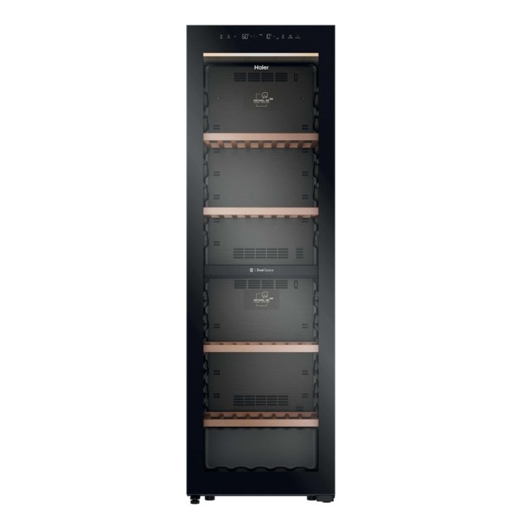 Haier 201 Bottle Capacity Dual Zone Freestanding Wine Cooler - Black - Image 2