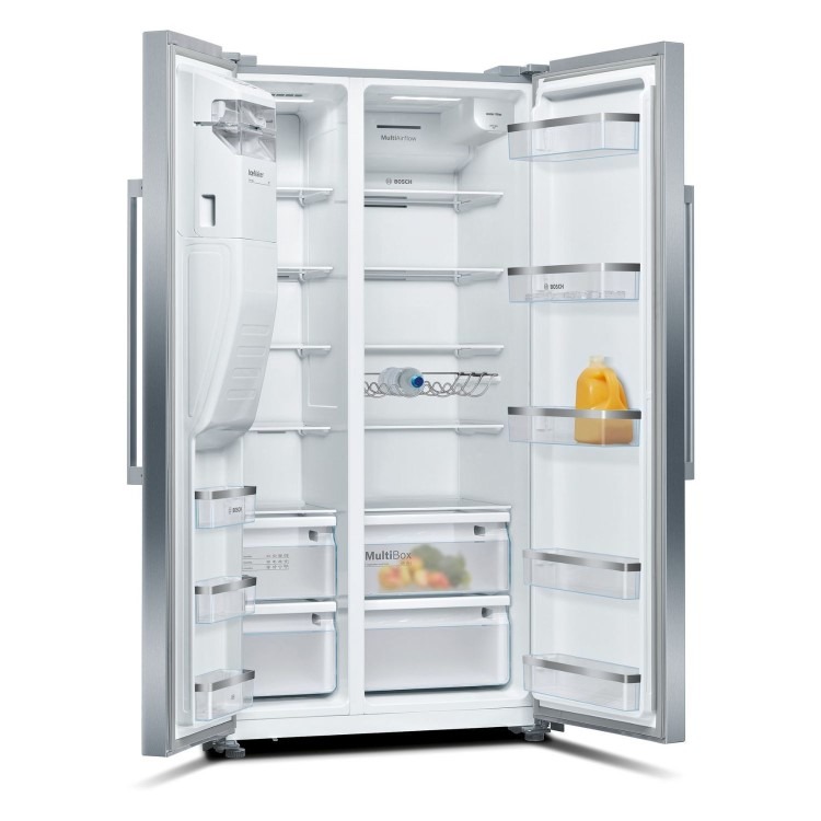 Bosch 533 Litre Side-By-Side American Fridge Freezer - Stainless steel - Image 2