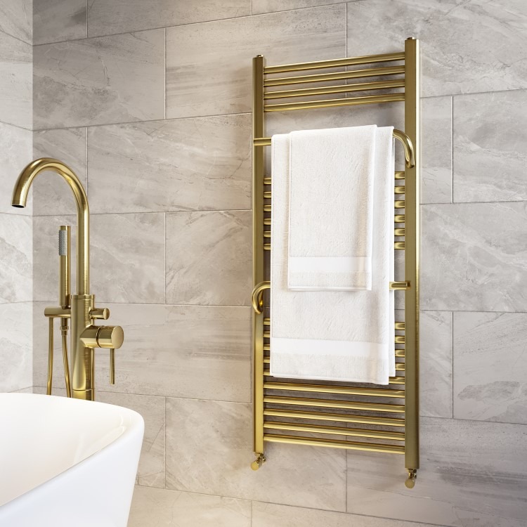 Brass Towel Radiator 1200 x 500mm - Nazco - Image 2