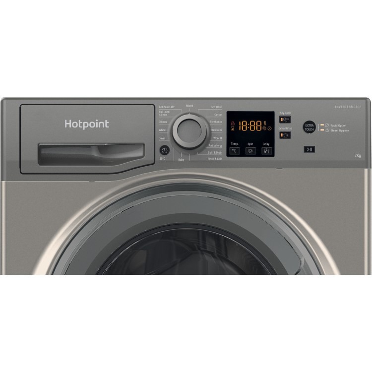 Hotpoint AntiStain 7kg 1400rpm Washing Machine - Graphite - Image 4