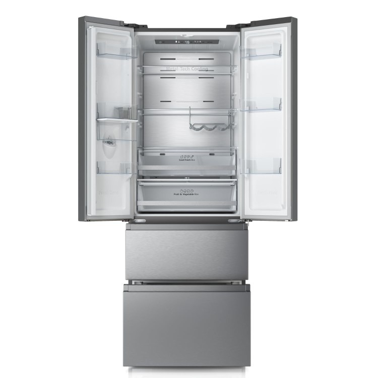 Hisense PureFlat 485 Litre French Style American Fridge Freezer - Stainless Steel - Image 2