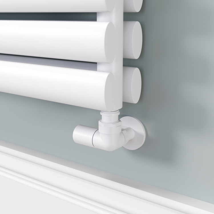 Sorrento Linea White Oval Designer Radiator 295x1400mm Double Panel 2509 BTU - Horizontal Bars - Image 2