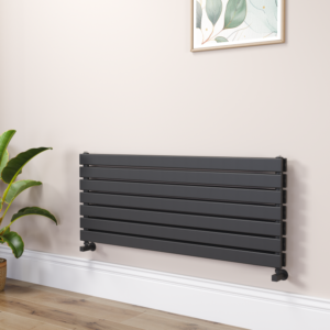 Ventura Linea White Oval Unique Designer Radiator 455x800mm Single Panel 1887 BTU - Horizontal Bars