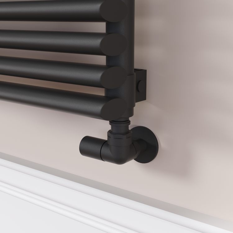 Ventura Linea Midnight Black Oval Unique Designer Radiator 455x800mm Single Panel 1887 BTU - Horizontal Bars - Image 2