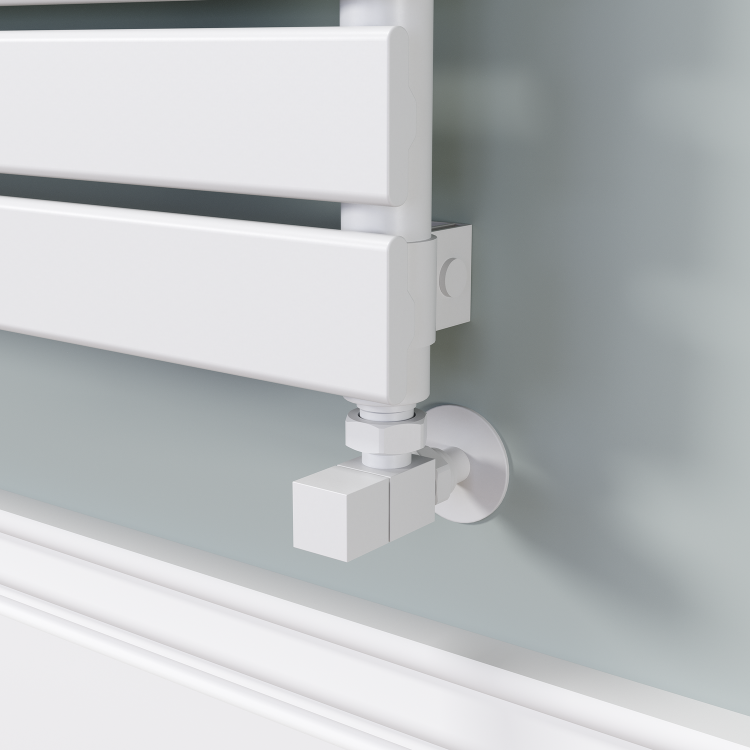 Riace Linea White Flat Designer Radiator 280x1400mm Single Panel 1481 BTU - Horizontal Bars - Image 2