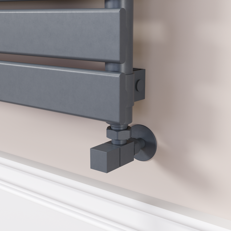 Riace Linea Dark Grey Anthracite Flat Designer Radiator 350x1600mm Single Panel 2109 BTU - Horizontal Bars - Image 2