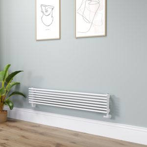 Ventura Linea White Oval Unique Designer Radiator 245x1400mm Single Panel 1860 BTU - Horizontal Bars