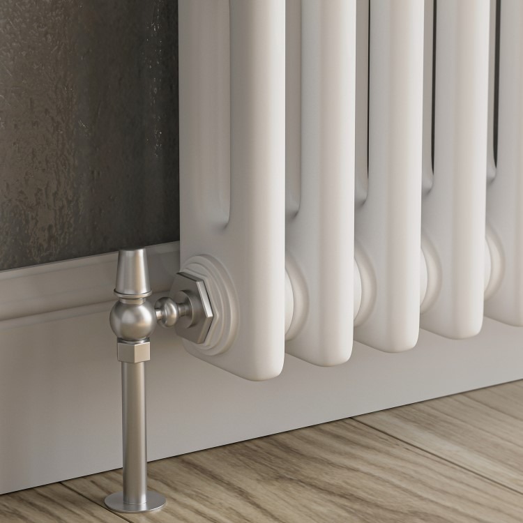Reggio White Vertical Double Column Traditional Radiator 1500x470mm 3715 BTU - Cast Iron Style - Image 2