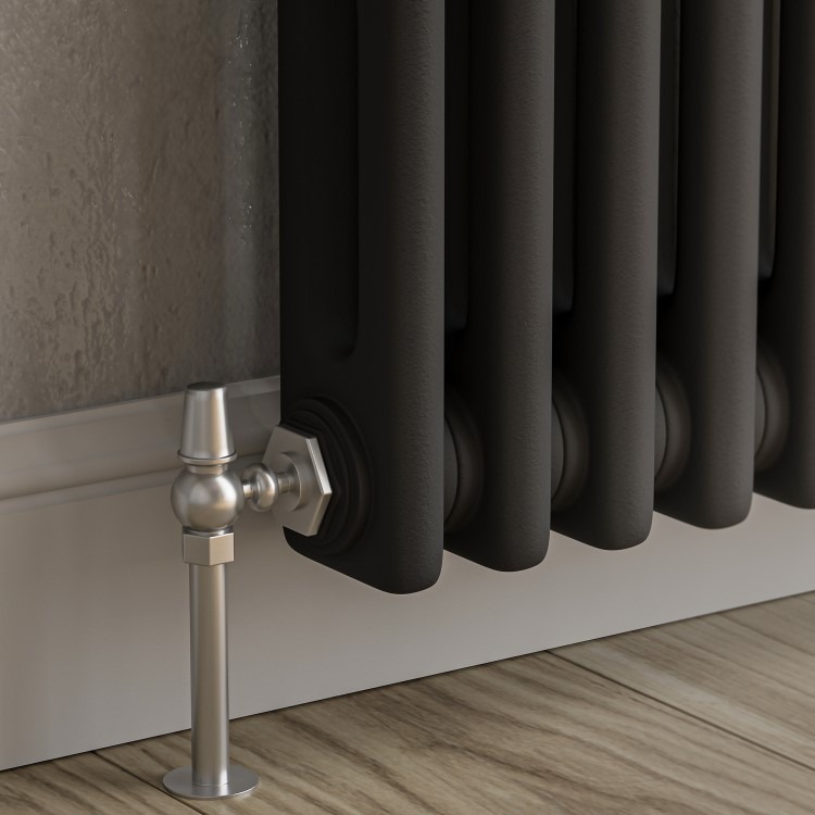 Reggio Midnight Black Vertical Double Column Traditional Radiator 1800x470mm 4399 BTU - Cast Iron Style - Image 5