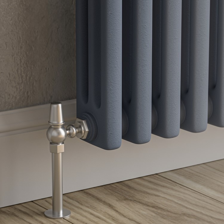 Reggio Anthracite Vertical Triple Column Traditional Radiator 1800x200mm 2218 BTU - Cast Iron Style - Image 2