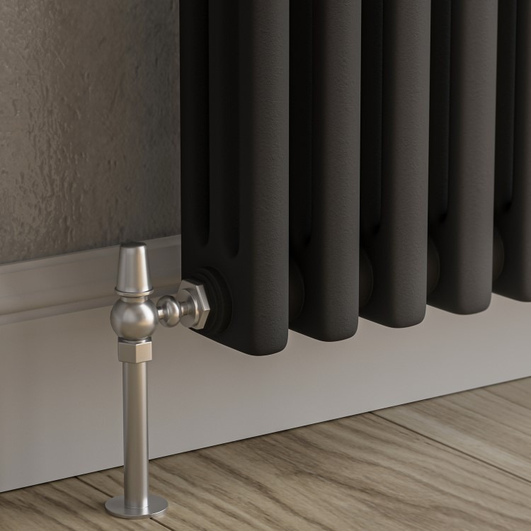 Reggio Midnight Black Vertical Triple Column Traditional Radiator 1500x380mm 3751 BTU - Cast Iron Style - Image 2