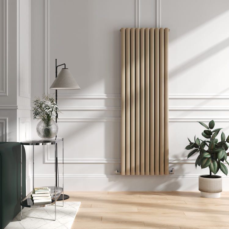 Sorrento Cleopatra Vertical Oval Designer Radiator 1800x590mm Double Panel 6229 BTU - Image 2